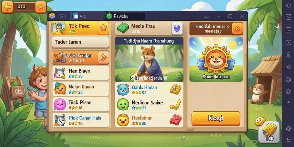 Tema permainan yang bervariasi dan seru.