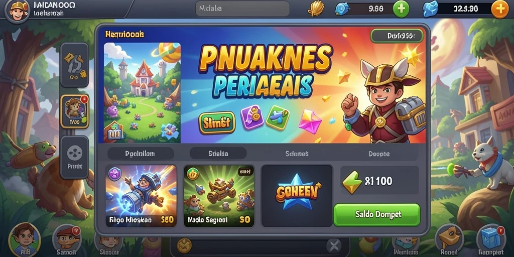 Pemandangan menakjubkan dari dunia fantasi yang dihadapi.